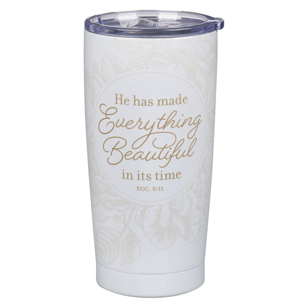 Everything Beautiful Stainless Steel Travel Tumbler - Ecclesiastes 3:11 - KI Gifts Christian Supplies