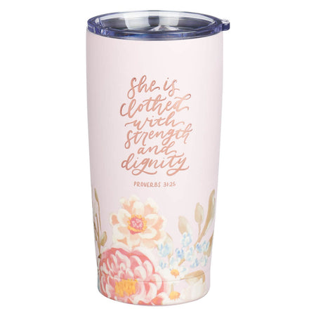 Everything Beautiful Cream Floral Ceramic Coffee Mug - Ecclesiastes 3:11