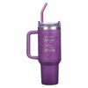 New Mercies Purple Floral 40 oz Stainless Steel Tumbler with Straw - Lamentations 3:22-23