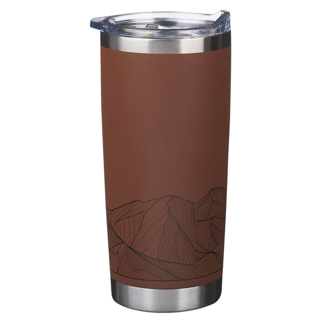 Faith Brown Stainless Steel Travel Tumbler - Matthew 17:20