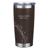 Amazing Grace Brown Stainless Steel Travel Tumbler - KI Gifts Christian Supplies