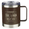 Commit Everything Brown Camp-style Stainless Steel Mug - Psalm 37:5 - KI Gifts Christian Supplies