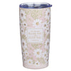 Bless and Keep You Blush Bloom Stainless Steel Travel Tumbler - Numbers 6:24 - KI Gifts Christian Supplies
