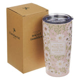 Bless and Keep You Blush Bloom Stainless Steel Travel Tumbler - Numbers 6:24