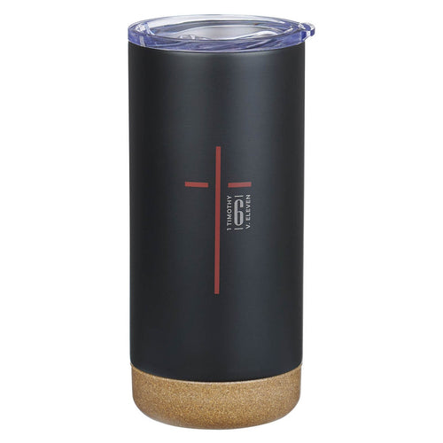 Man of God Black Stainless Steel Tumbler - 1 Timothy 6:11 - KI Gifts Christian Supplies