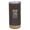 Stand Firm in the Faith Espresso-brown Stainless Steel Tumbler - 1 Corinthians 16:13 - KI Gifts Christian Supplies