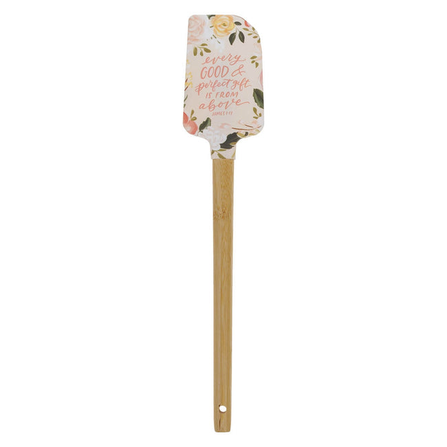 Every Good and Perfect Gift Pink Floral Silicone Spatula – James 1:17