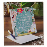 Blossoms of Faith Desktop Scripture Cards with Gold Metal Stand - KI Gifts Christian Supplies