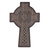 Celtic Cross Burgundy Wood-Grain Vinyl Sticker