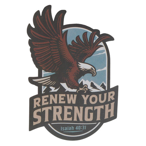 Renew Your Strength Brown Eagle Vinyl Sticker - Isaiah 40:31