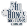Give Thanks Navy Vinyl Sticker - Thessalonians 5:18