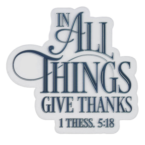 Give Thanks Navy Vinyl Sticker - Thessalonians 5:18