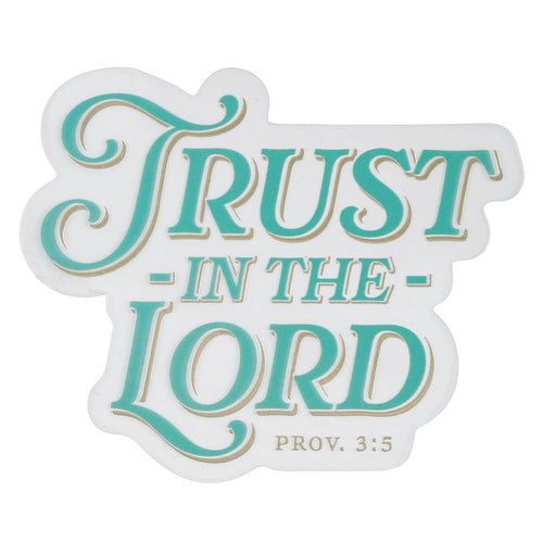 Trust in the Lord Teal Vintage Vinyl Sticker - Proverbs 3:5