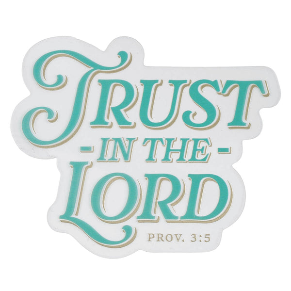 Trust in the Lord Teal Vintage Vinyl Sticker - Proverbs 3:5