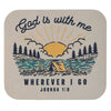 God is With Me Yellow Camping Vinyl Sticker - Joshua 1:9