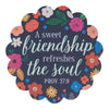 Sweet Friendship Navy Floral Vinyl Sticker - Proverbs 27:9