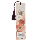 Be Joyful Floral Bookmark with Tassel - Romans 12:12 ( ORDER IN 6'S )
