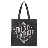 Trust in the Lord Black Diamond Reusable Shopping Tote Bag - Proverbs 3:5 - KI Gifts Christian Supplies