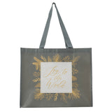 Joy to the World Gray Reusable Shopping Tote Bag - KI Gifts Christian Supplies