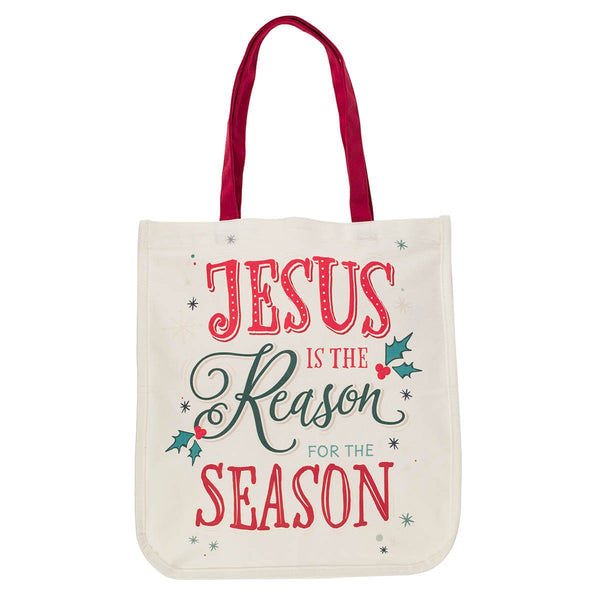 Jesus is the Reason for the Season Canvas Tote Bag - KI Gifts Christian Supplies