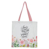 A Grateful Heart Pink Floral Tote Bag - KI Gifts Christian Supplies