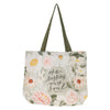He Restores My Soul Green Floral Garden Tote Bag - Psalm 23:3 - KI Gifts Christian Supplies