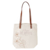 Always Be Joyful Taupe Floral Canvas Tote Bag - 1 Thessalonians 5:16 - KI Gifts Christian Supplies