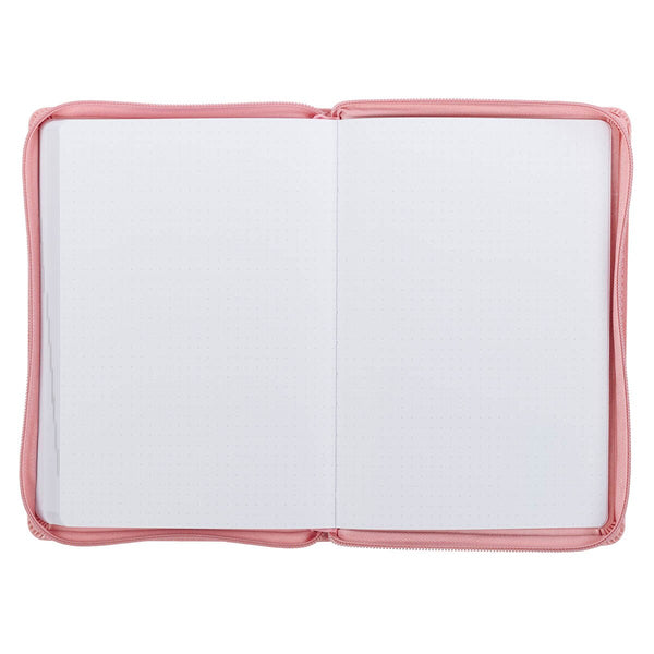 2027 Walk by Faith Pink Faux Leather Executive Planner with Zipper Closure - 2 Corinthians 5:7