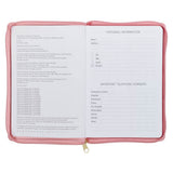 2027 Walk by Faith Pink Faux Leather Executive Planner with Zipper Closure - 2 Corinthians 5:7