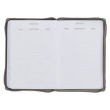 2027 Trust in the Lord Soft Gray Faux Leather Executive Planner with Zipper Closure - Proverbs 3:5