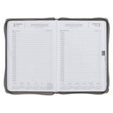 2027 Trust in the Lord Soft Gray Faux Leather Executive Planner with Zipper Closure - Proverbs 3:5