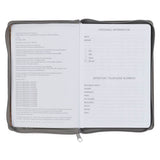 2027 Trust in the Lord Soft Gray Faux Leather Executive Planner with Zipper Closure - Proverbs 3:5