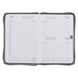 2027 Trust in the Lord Soft Gray Faux Leather Executive Planner with Zipper Closure - Proverbs 3:5