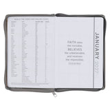 2027 Trust in the Lord Soft Gray Faux Leather Executive Planner with Zipper Closure - Proverbs 3:5