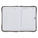 2027 Trust in the Lord Soft Gray Faux Leather Executive Planner with Zipper Closure - Proverbs 3:5