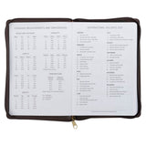 2027 A Man's Heart Smoked Walnut Faux Leather Executive Planner with Zipper Closure - Proverbs 16:9