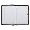 2027 A Man's Heart Smoked Walnut Faux Leather Executive Planner with Zipper Closure - Proverbs 16:9