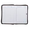 2027 A Man's Heart Smoked Walnut Faux Leather Executive Planner with Zipper Closure - Proverbs 16:9