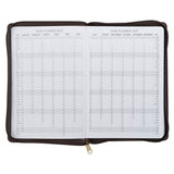 2027 A Man's Heart Smoked Walnut Faux Leather Executive Planner with Zipper Closure - Proverbs 16:9