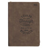 2027 I Can Do All This Truffle Brown Faux Leather Executive Planner with Zipper Closure - Philippians 4:13