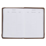 2027 I Can Do All This Truffle Brown Faux Leather Executive Planner with Zipper Closure - Philippians 4:13