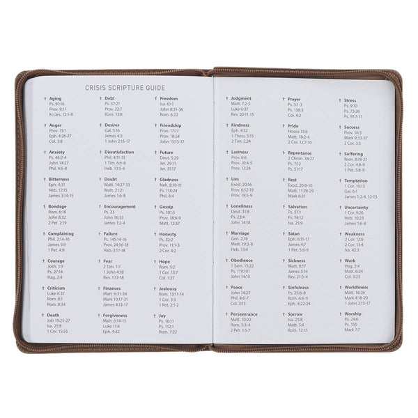 2027 I Can Do All This Truffle Brown Faux Leather Executive Planner with Zipper Closure - Philippians 4:13