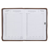 2027 I Can Do All This Truffle Brown Faux Leather Executive Planner with Zipper Closure - Philippians 4:13