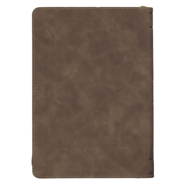 2027 I Can Do All This Truffle Brown Faux Leather Executive Planner with Zipper Closure - Philippians 4:13