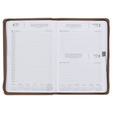 2027 I Can Do All This Truffle Brown Faux Leather Executive Planner with Zipper Closure - Philippians 4:13