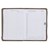 2027 I Can Do All This Truffle Brown Faux Leather Executive Planner with Zipper Closure - Philippians 4:13