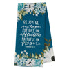Be Joyful Blue Floral Cotton Tea Towel - Romans 12:12 - KI Gifts Christian Supplies