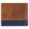 Strong and Courageous Butterscotch and Navy Genuine Leather Wallet - Joshua 1:9