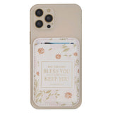 Bless and Keep You Blush Bloom Faux Leather Phone Wallet - Numbers 6:24