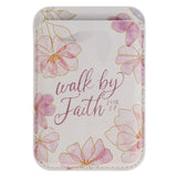 Walk by Faith Pink Cosmos Faux Leather Phone Wallet - 2 Corinthians 5:7